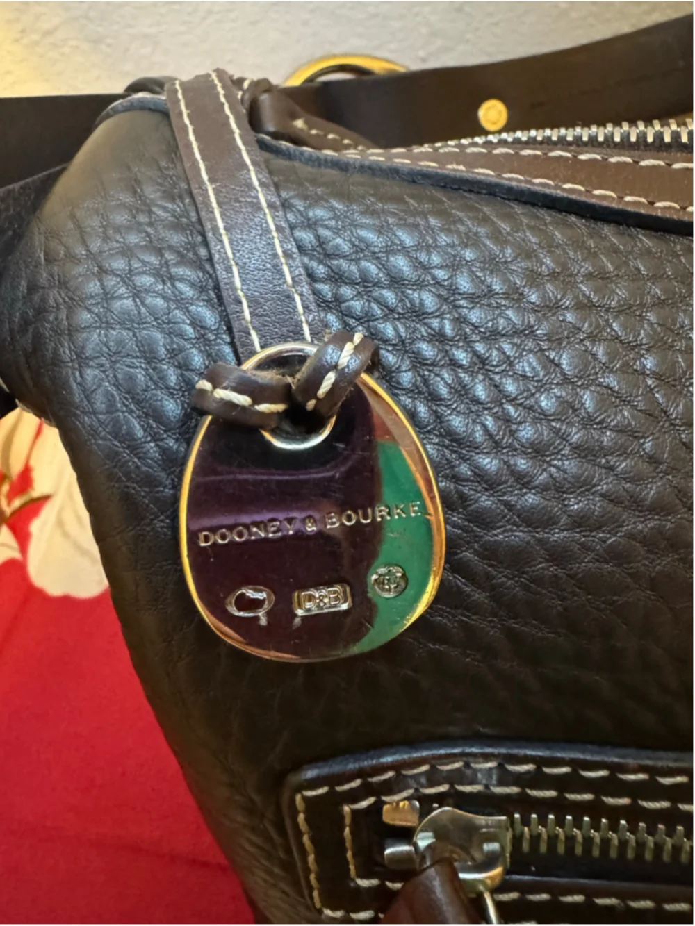 Dooney & Bourke black pebble leather HObO shoulder bag